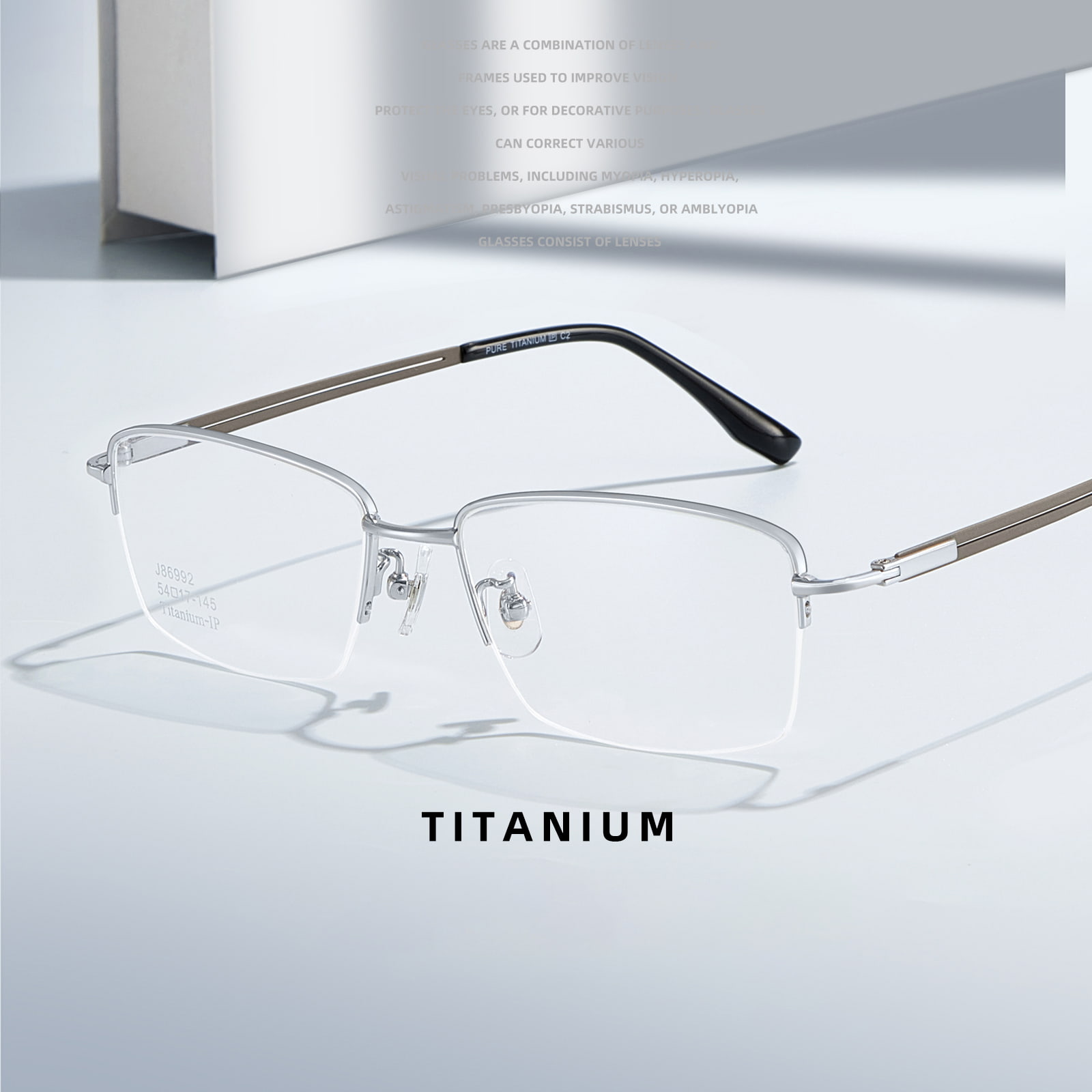 86992 Kính titan nguyên chất không ép tai nhiều màu