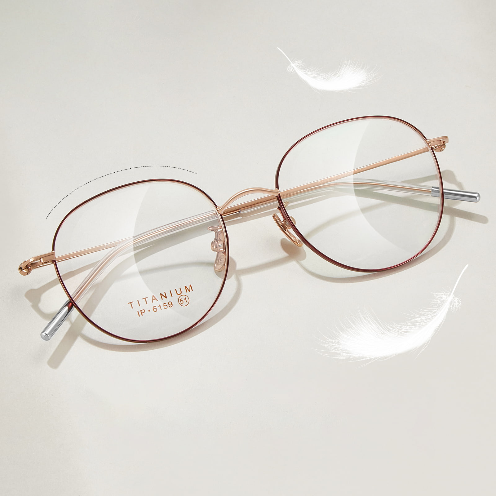 Kính titan mịn hình bầu dục 6159