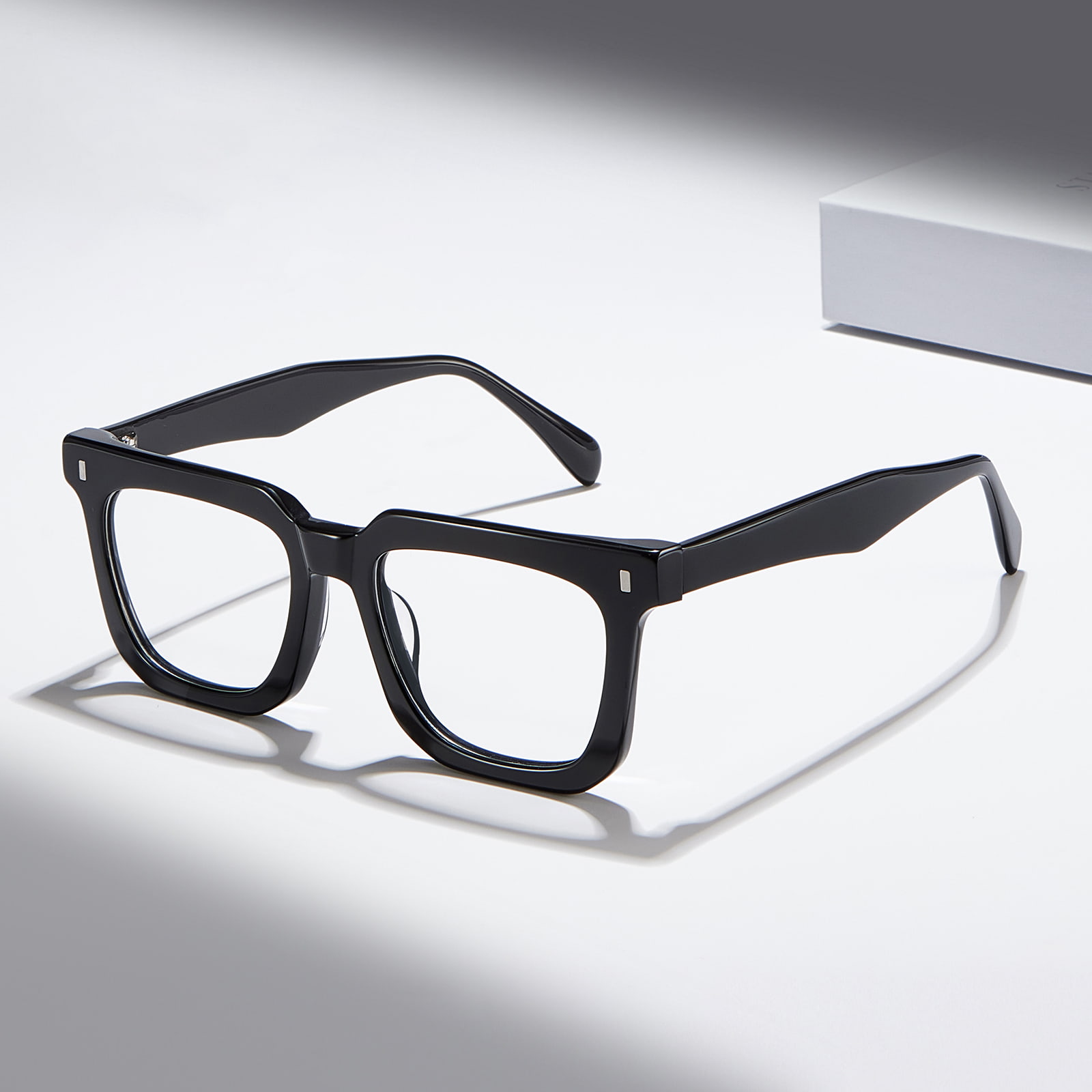 RD29009 Kính Acetate gọng vuông đậm màu đồi mồi