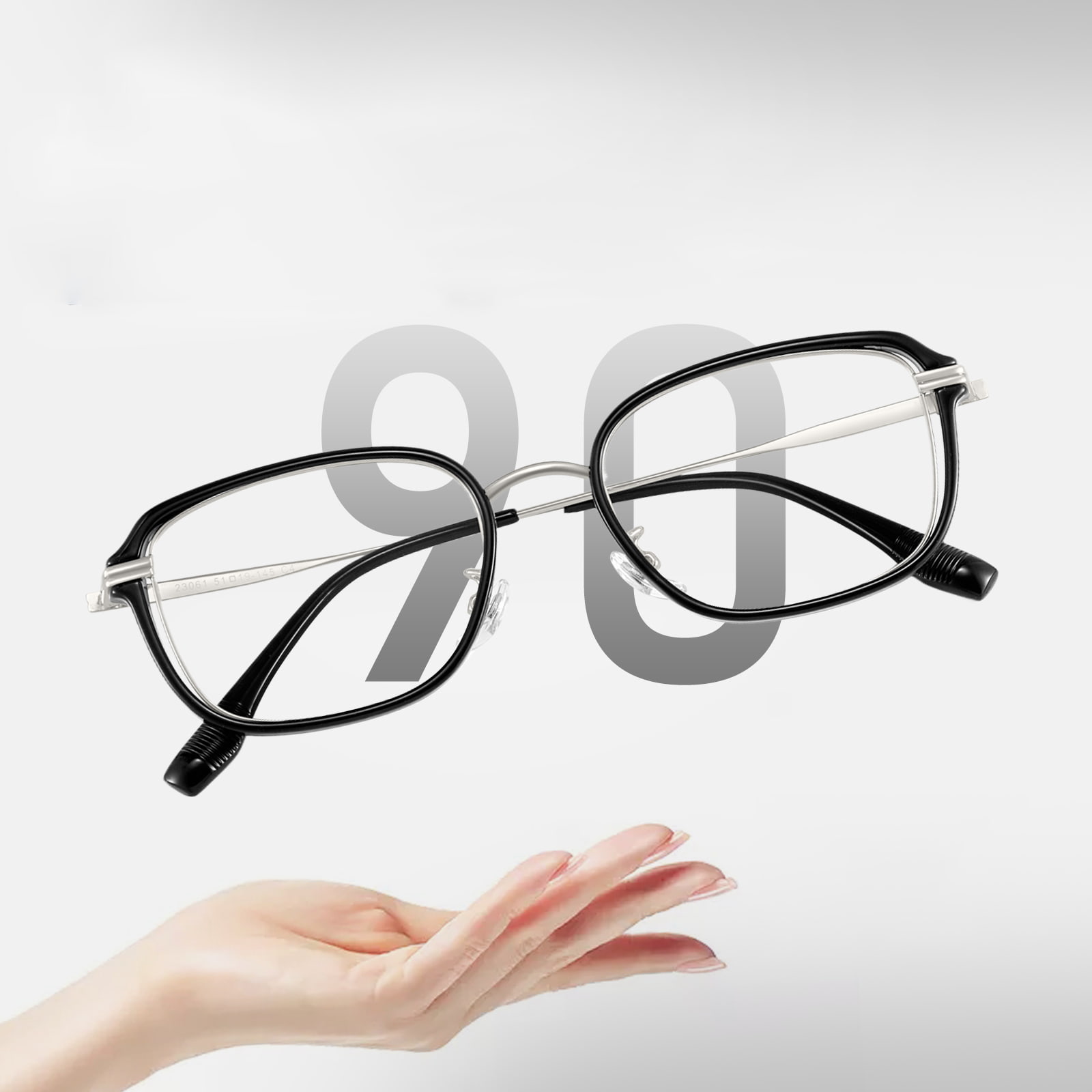 Kính chống ánh sáng xanh nhẹ 23061 Gold Glue Hollow