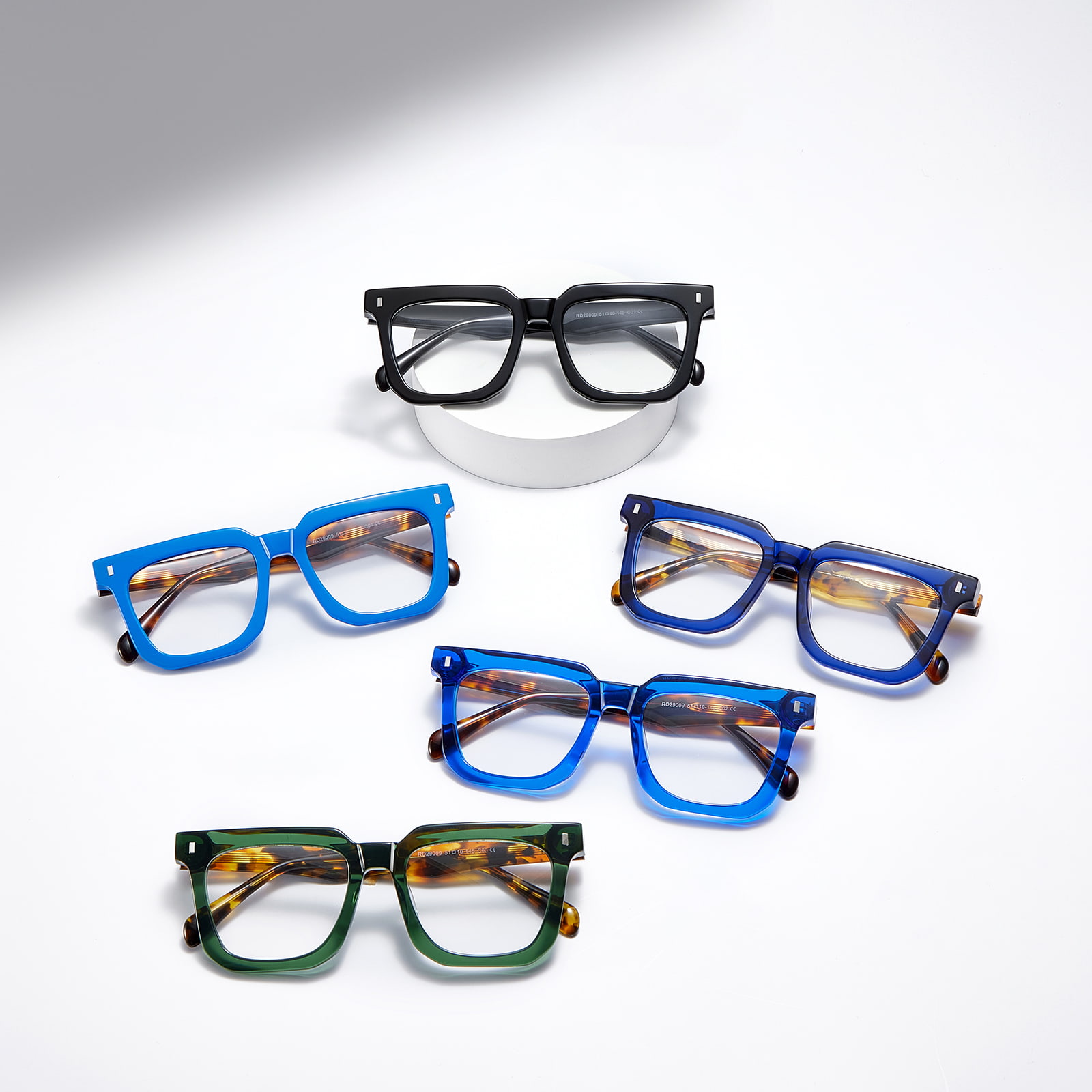 RD29009 Kính Acetate gọng vuông đậm màu đồi mồi