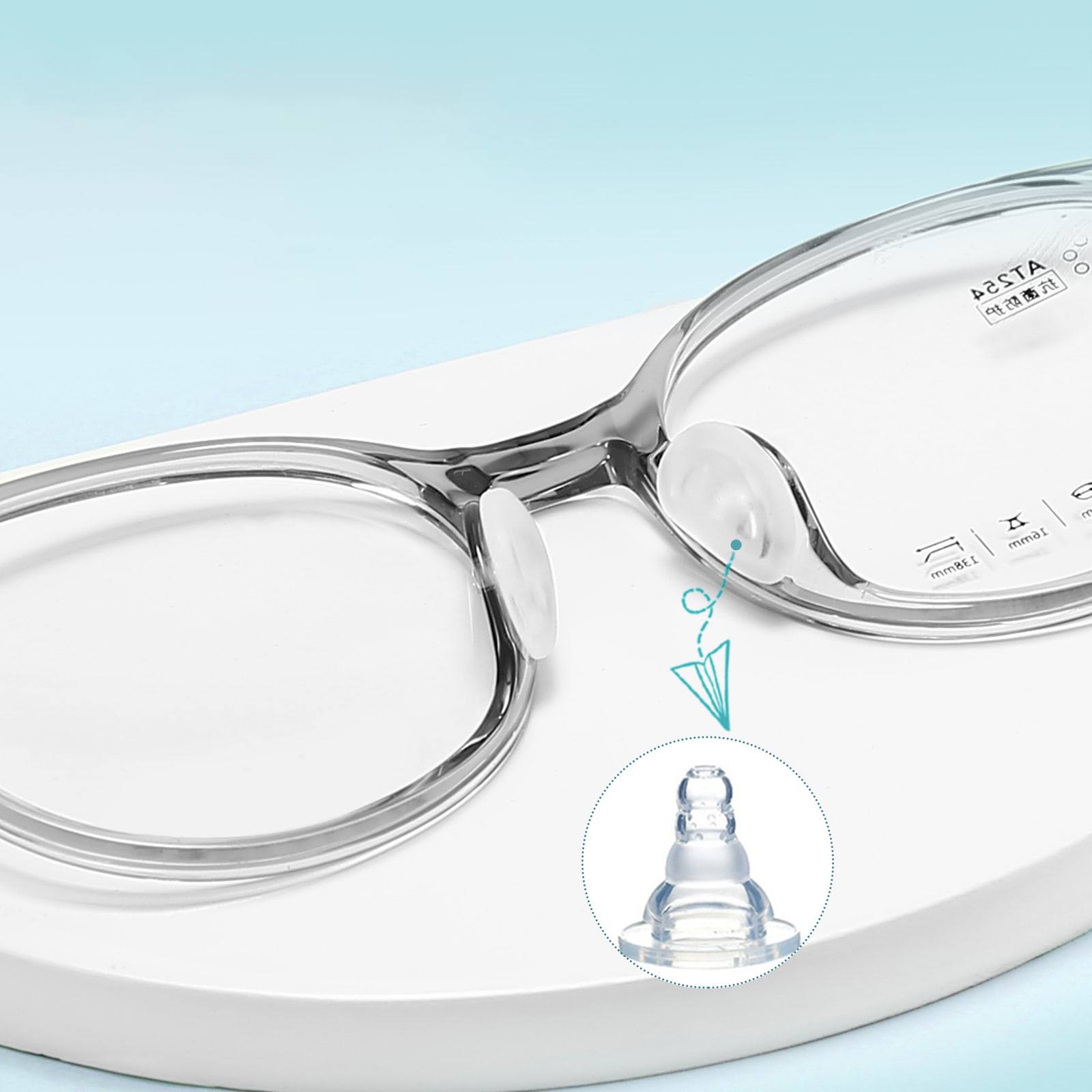2207 Bản lề an toàn tích hợp TR90 Miếng đệm mũi bằng silicon mềm Kính