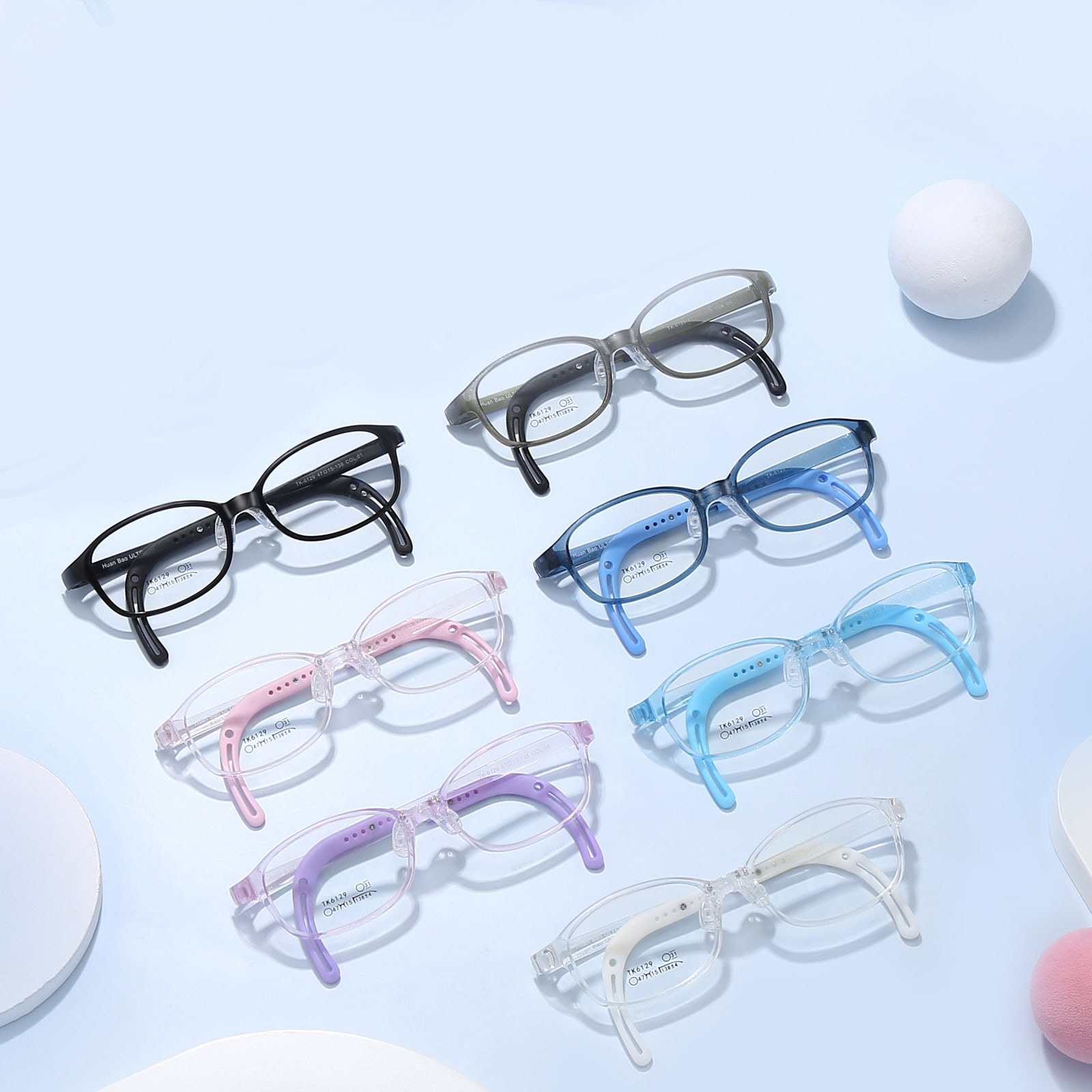 TK6129 Kính trẻ em thân thiện với da, chống trượt và có thể điều chỉnh